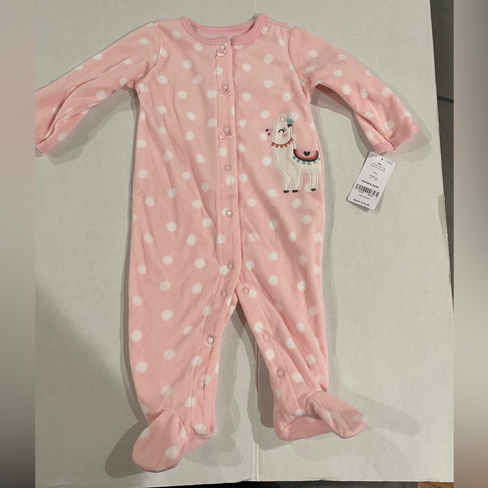 Carters NWT Fleece sleep and play onesie llama pajama size 6months